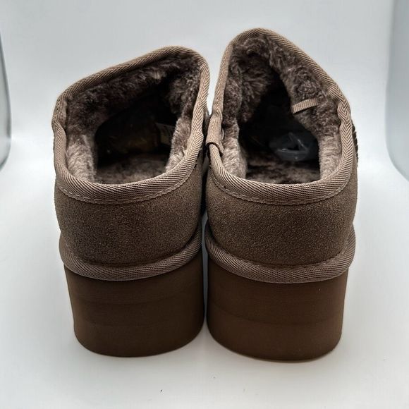 CUSHIONAIRE Women's Genuine Suede Cozy Mule Platform +Memory Foam 9 TAUPE - Picture 4 of 7